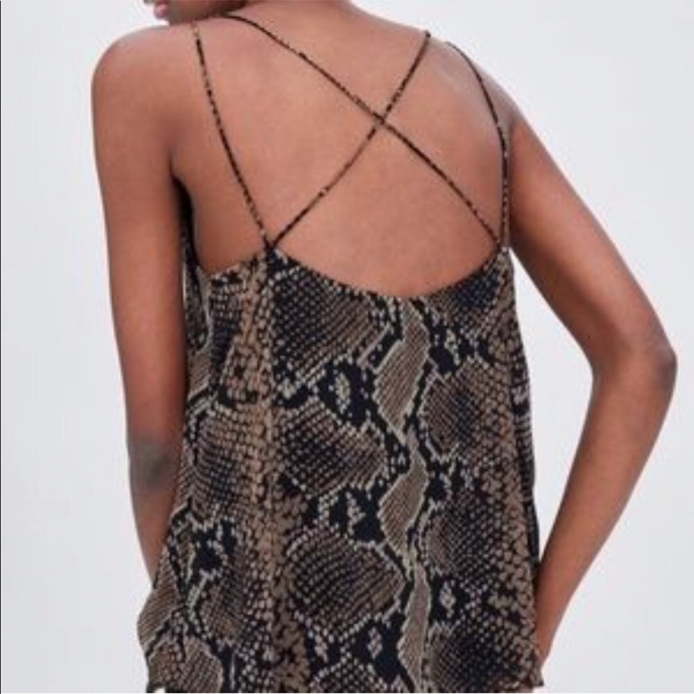 Zara Trf Python Snake Print Tank - image 2